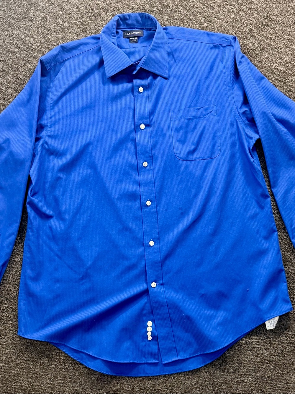 Lands' End Men's Long-Sleeve Dress Shirt in Bright Blue